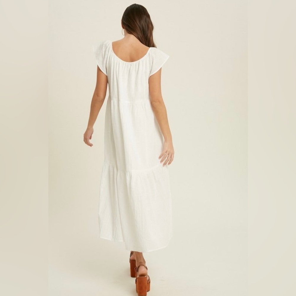 Button Down White Dress - Picture 3 of 4